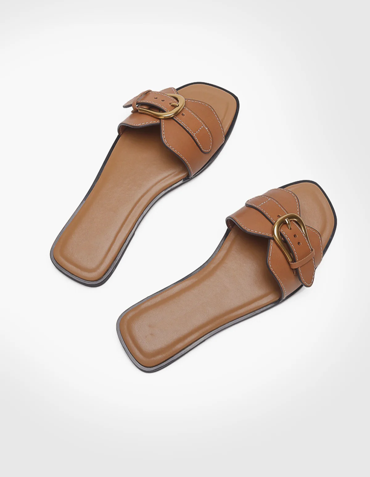 Buckled Strap Slide Sandals