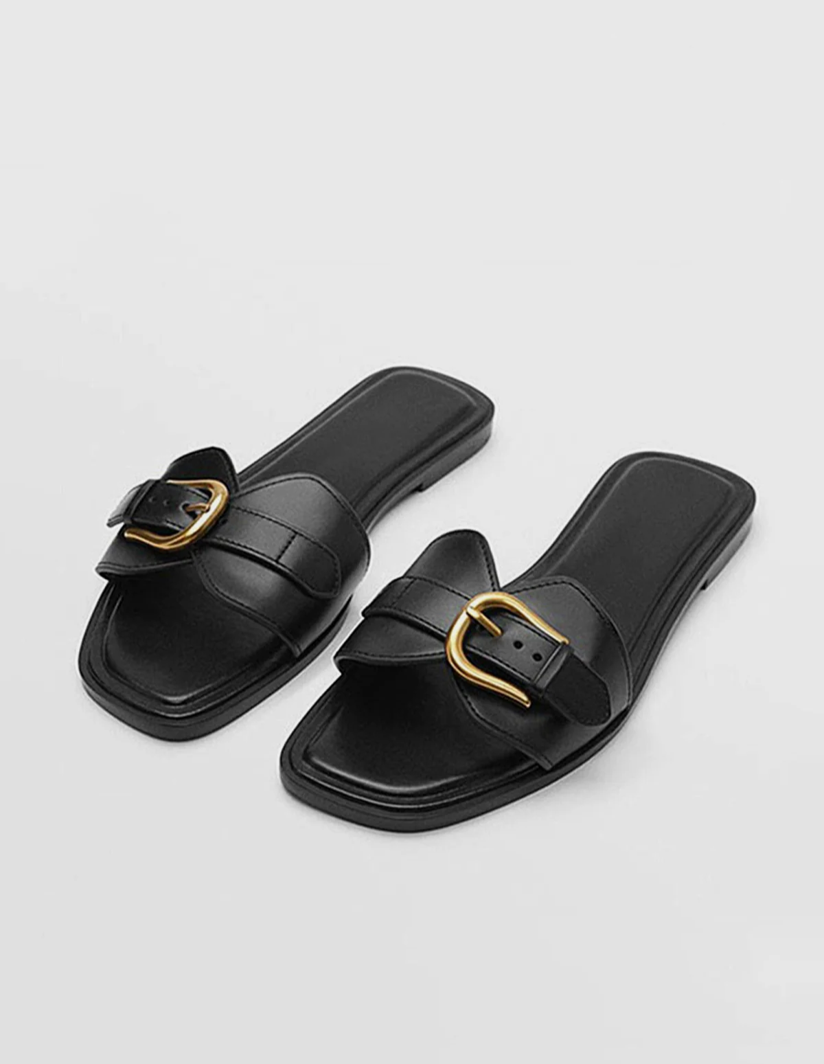 Buckled Strap Slide Sandals