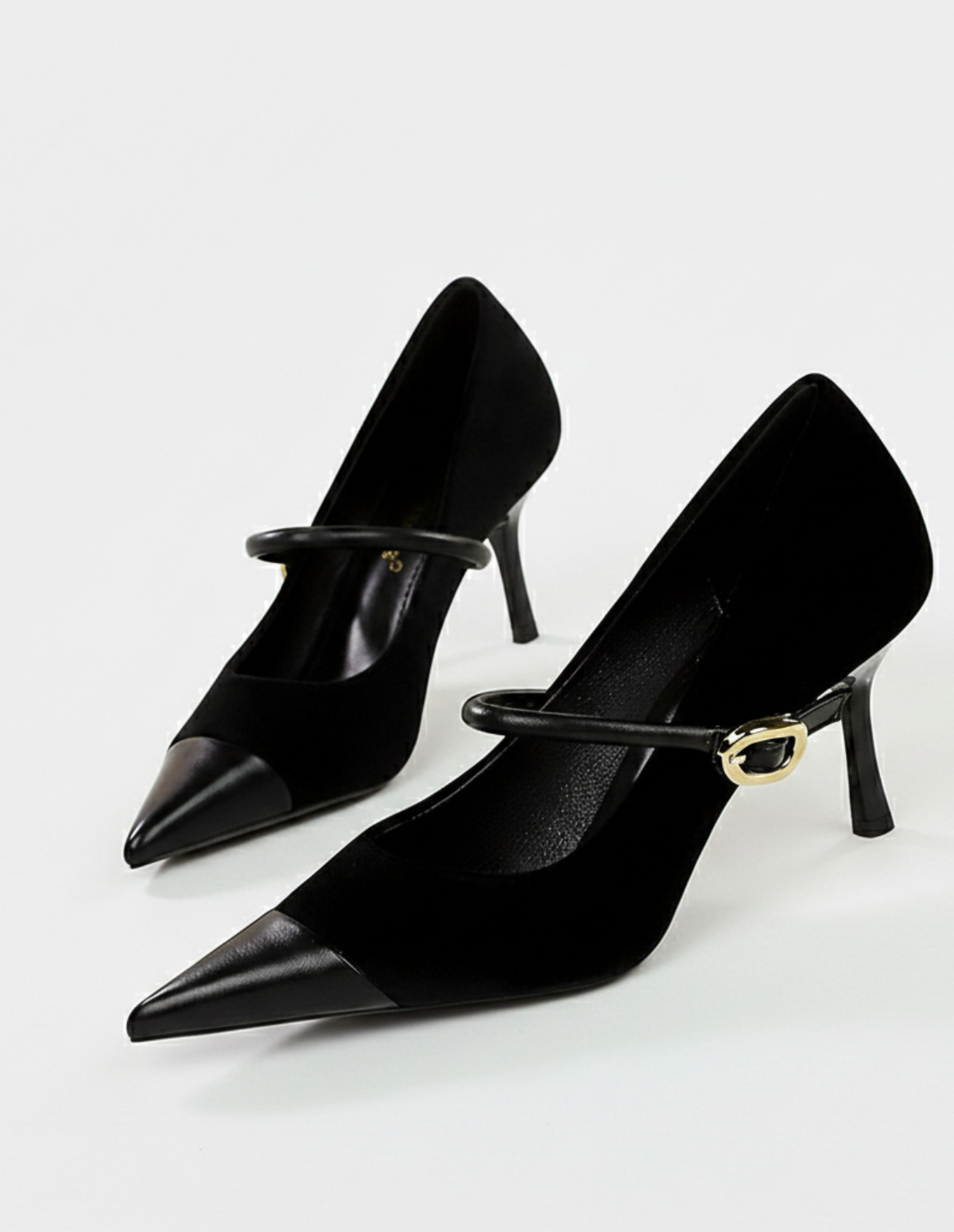 The Valerisse Suede Buckle Heels