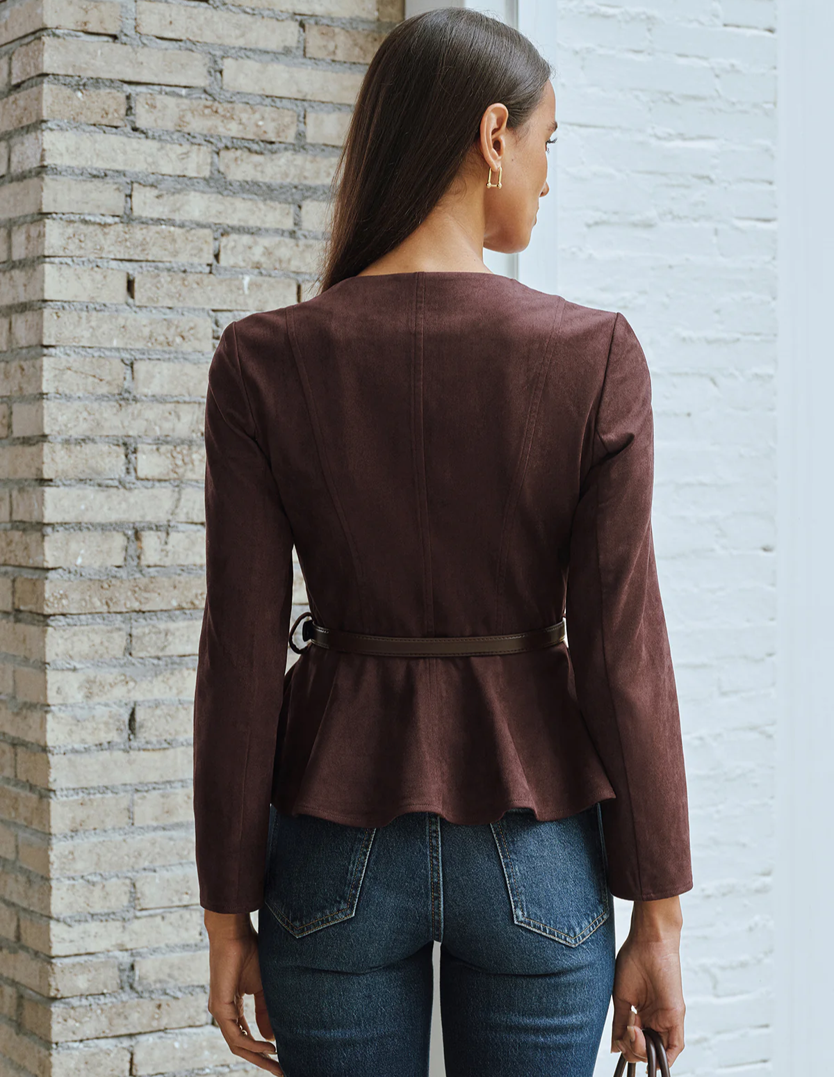 The Roselle Suede Belted Jacket