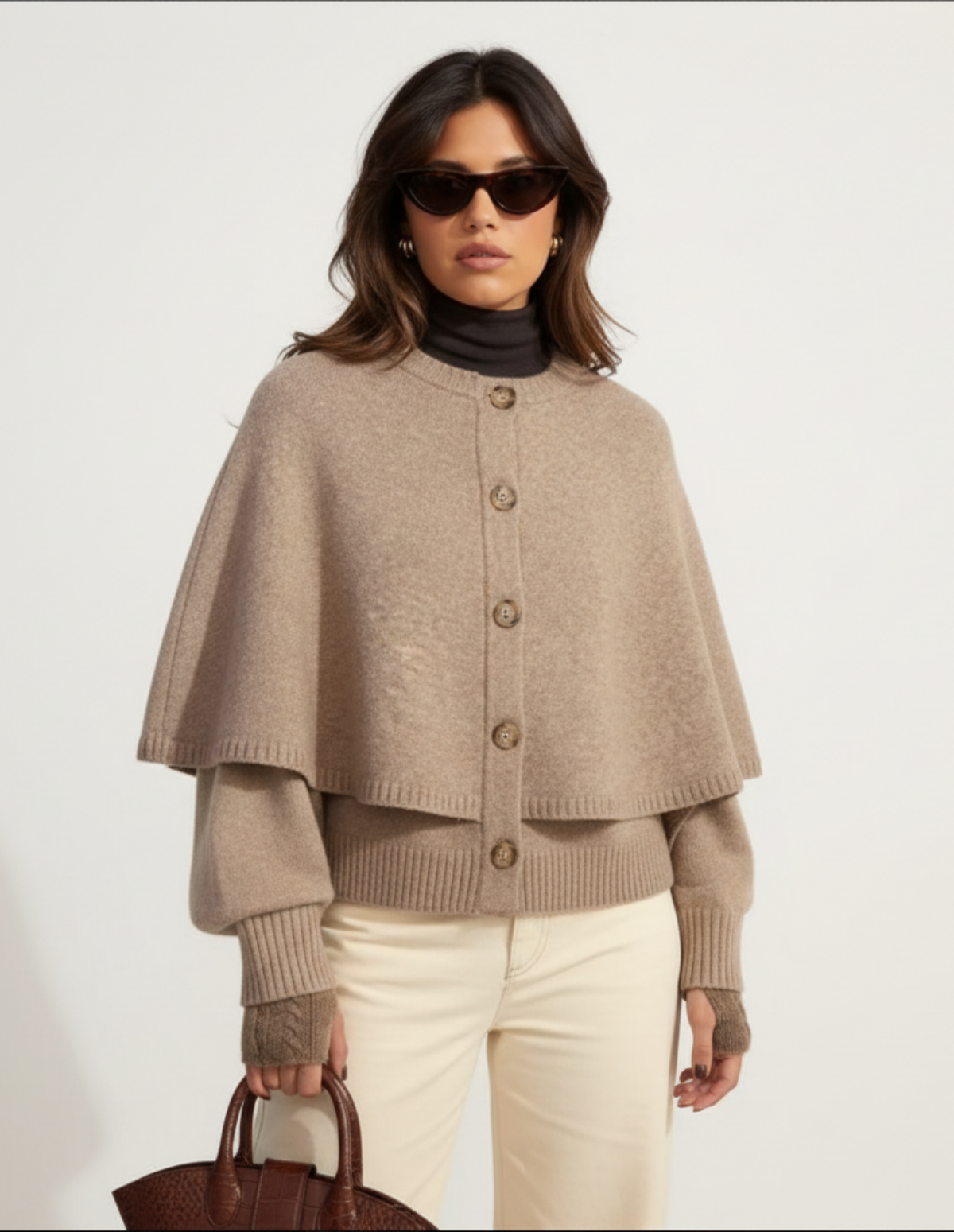 Mi Knitted Shawl Cape Jacket