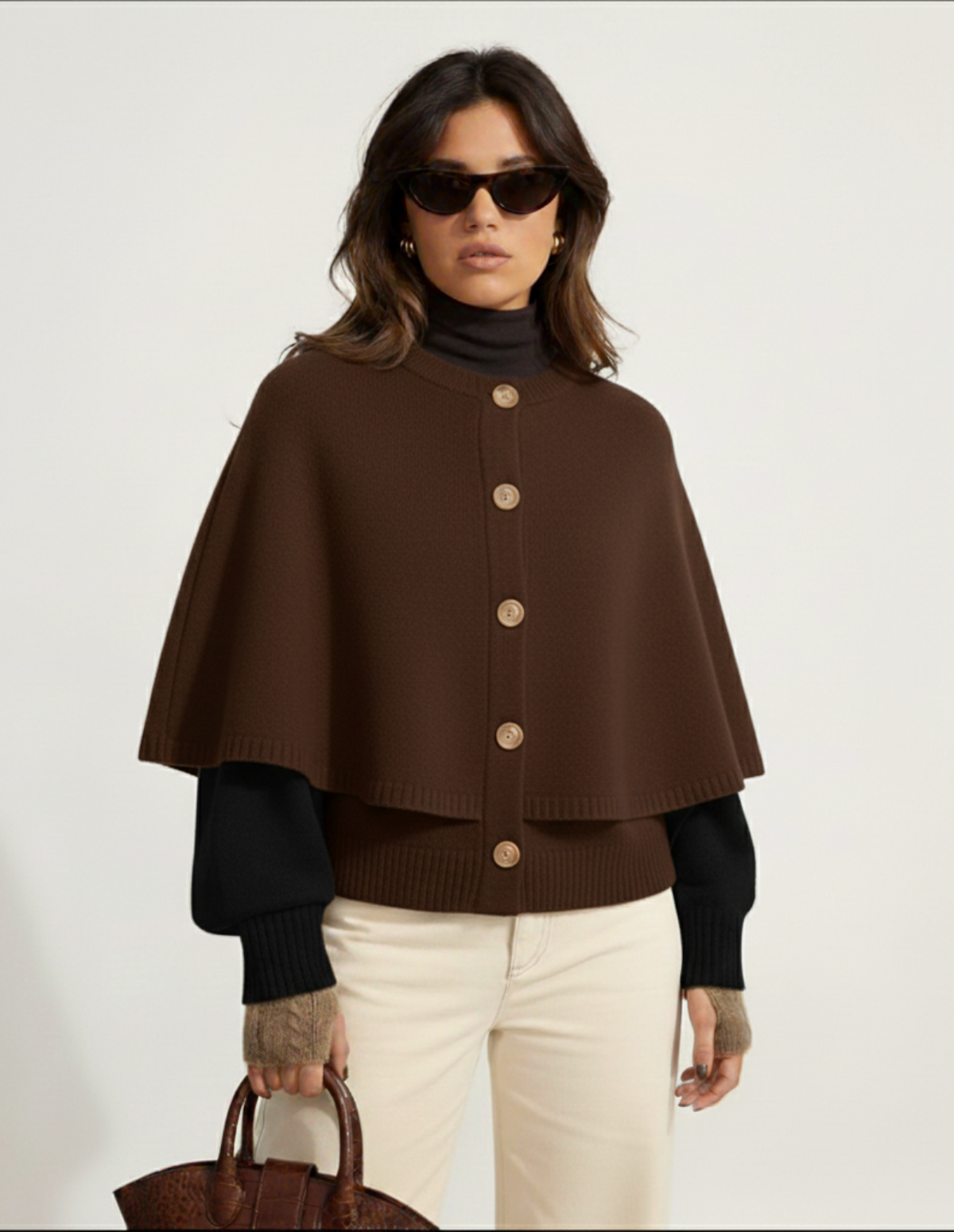 Mi Knitted Shawl Cape Jacket