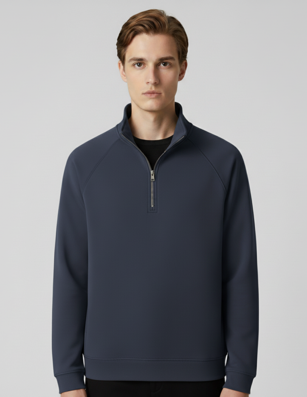 Velour High-Collar Zip Hoodie