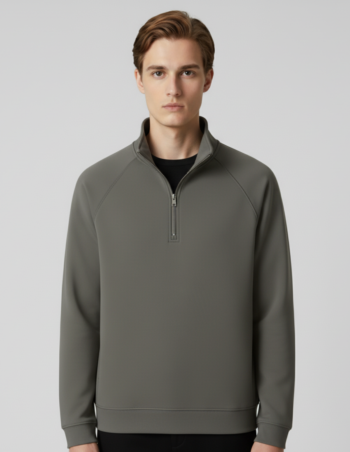 Velour High-Collar Zip Hoodie