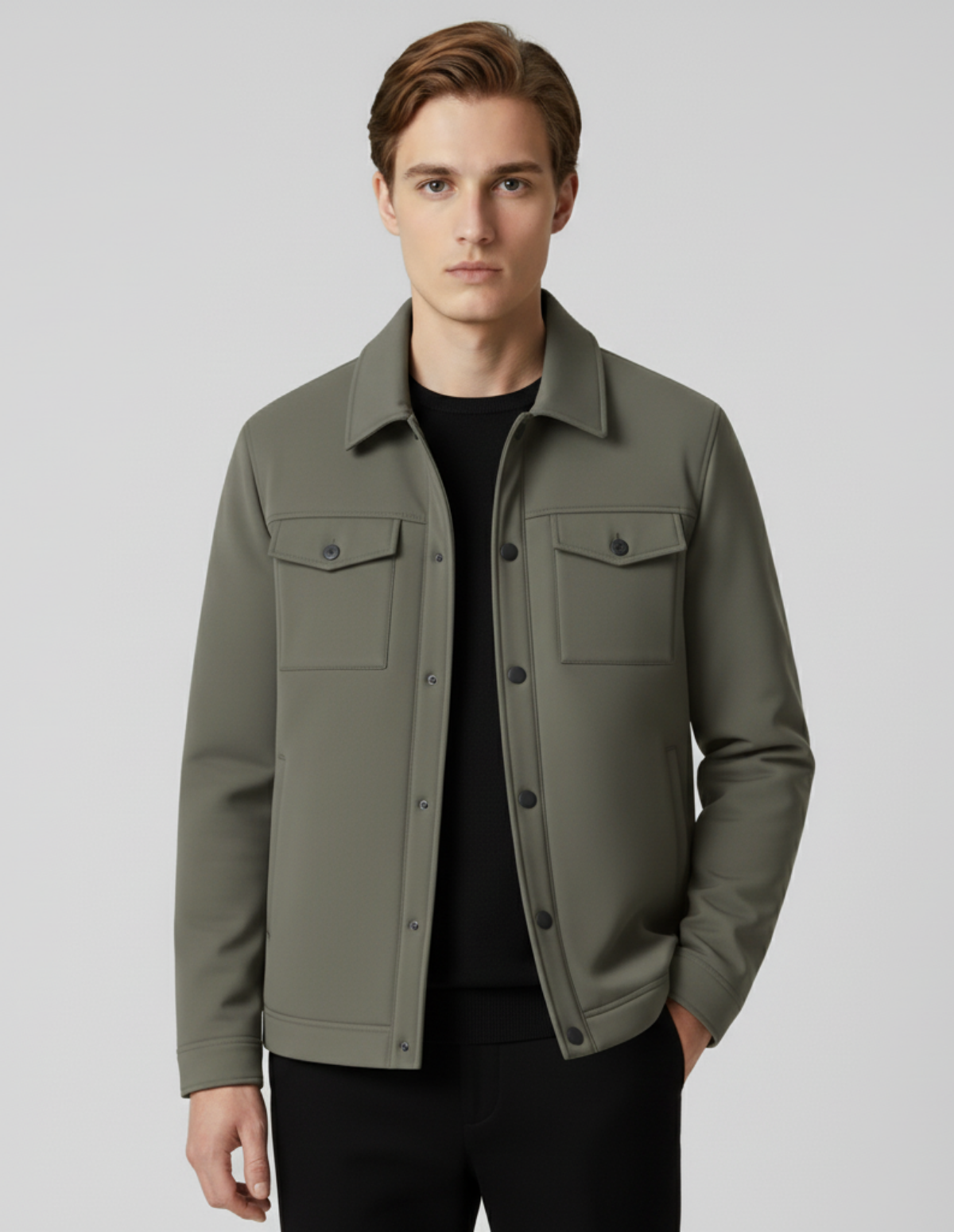 Oxford Long-Button Lapel Jacket