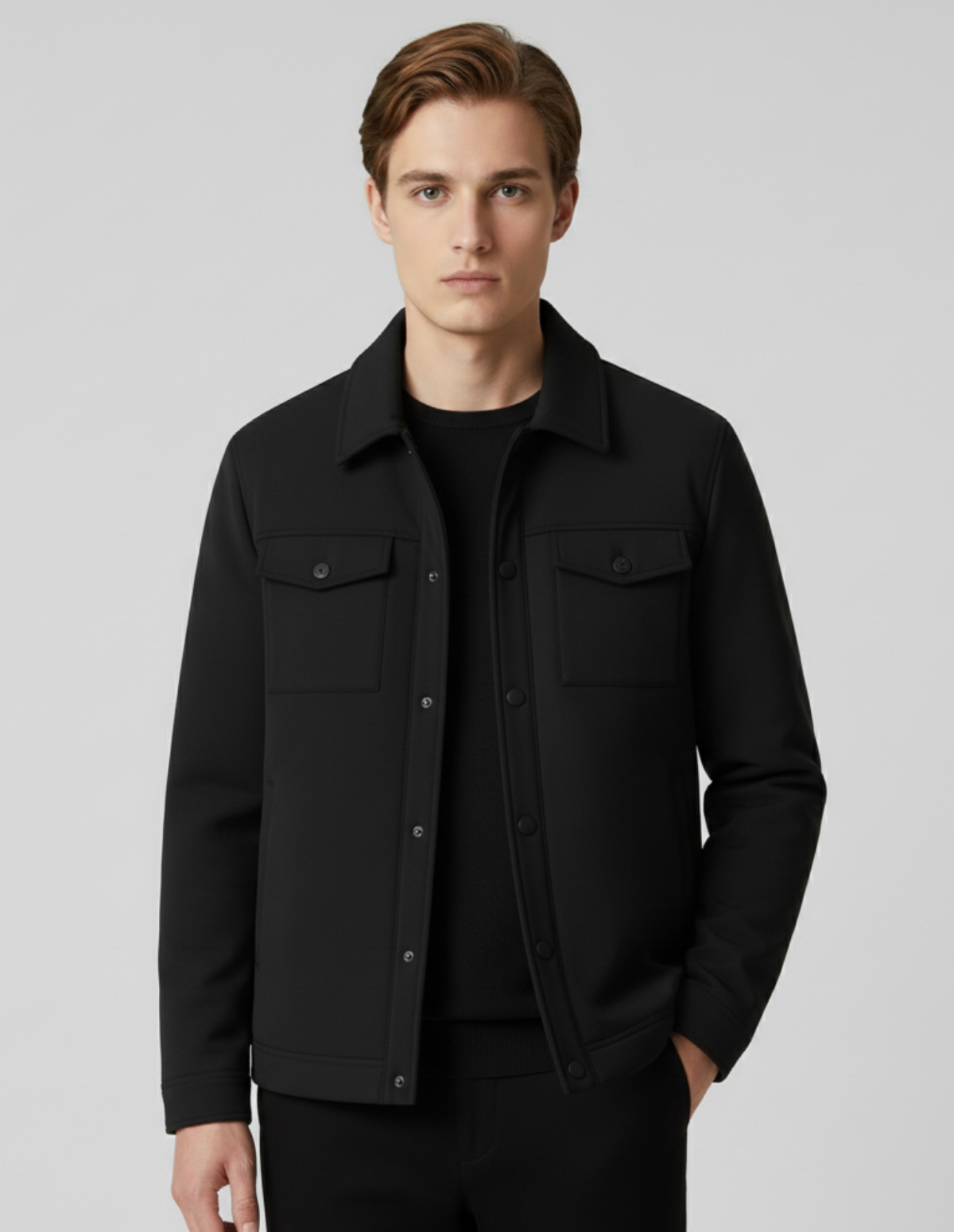 Oxford Long-Button Lapel Jacket