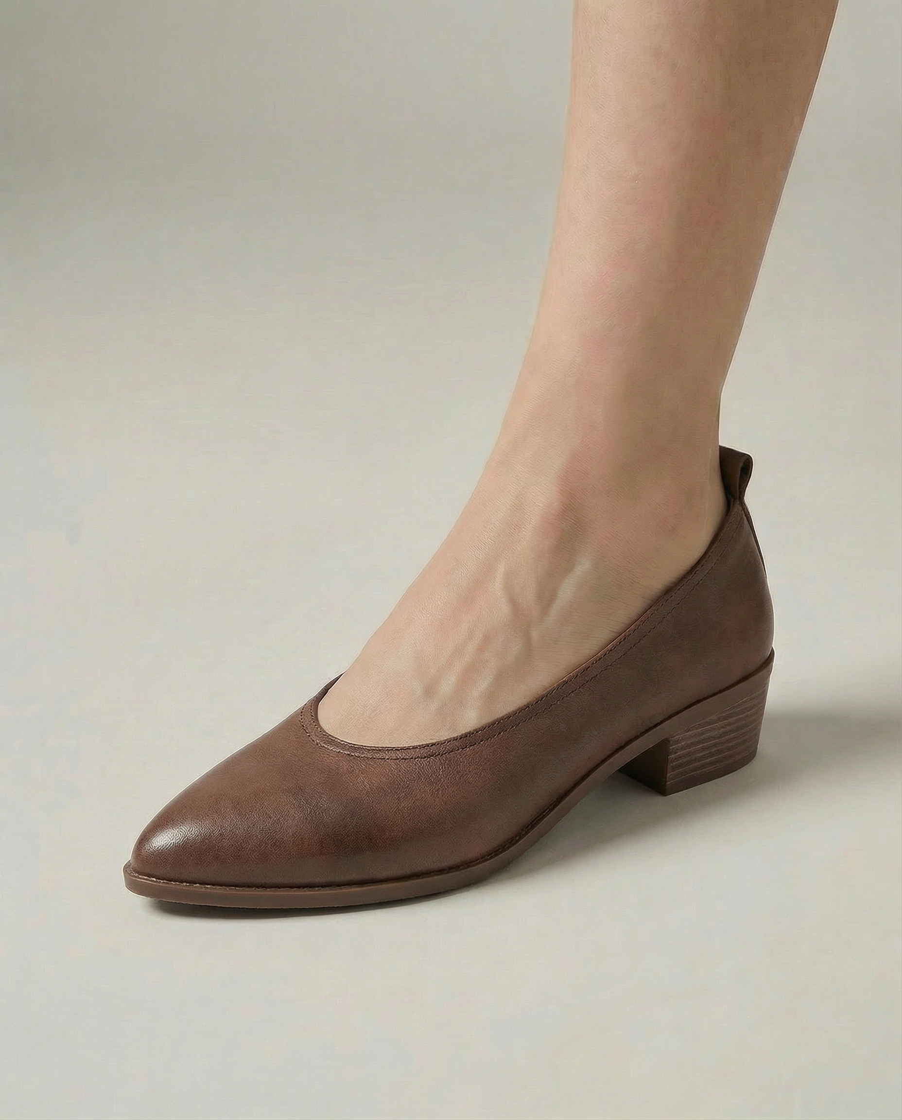 Maribel Retro Square-Toe Pumps