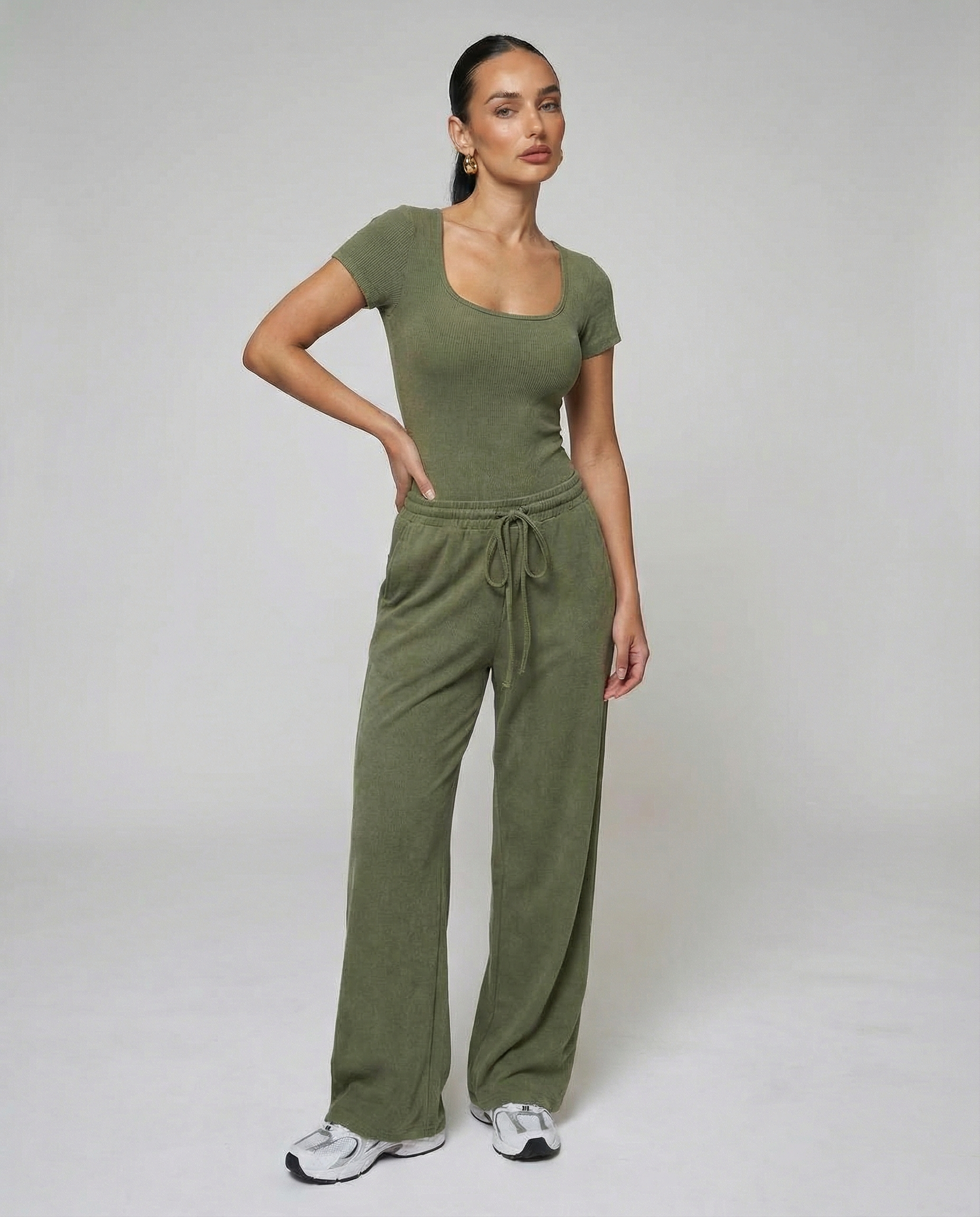 Loren Ribbed Casual Two-Piece Set