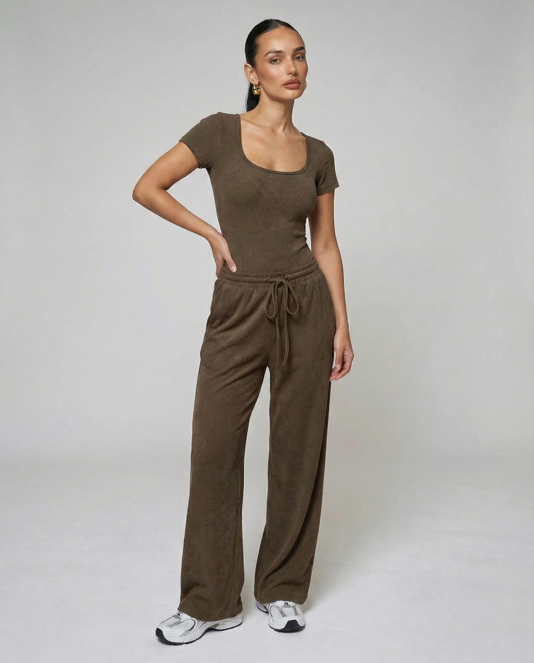 Loren Ribbed Casual Two-Piece Set