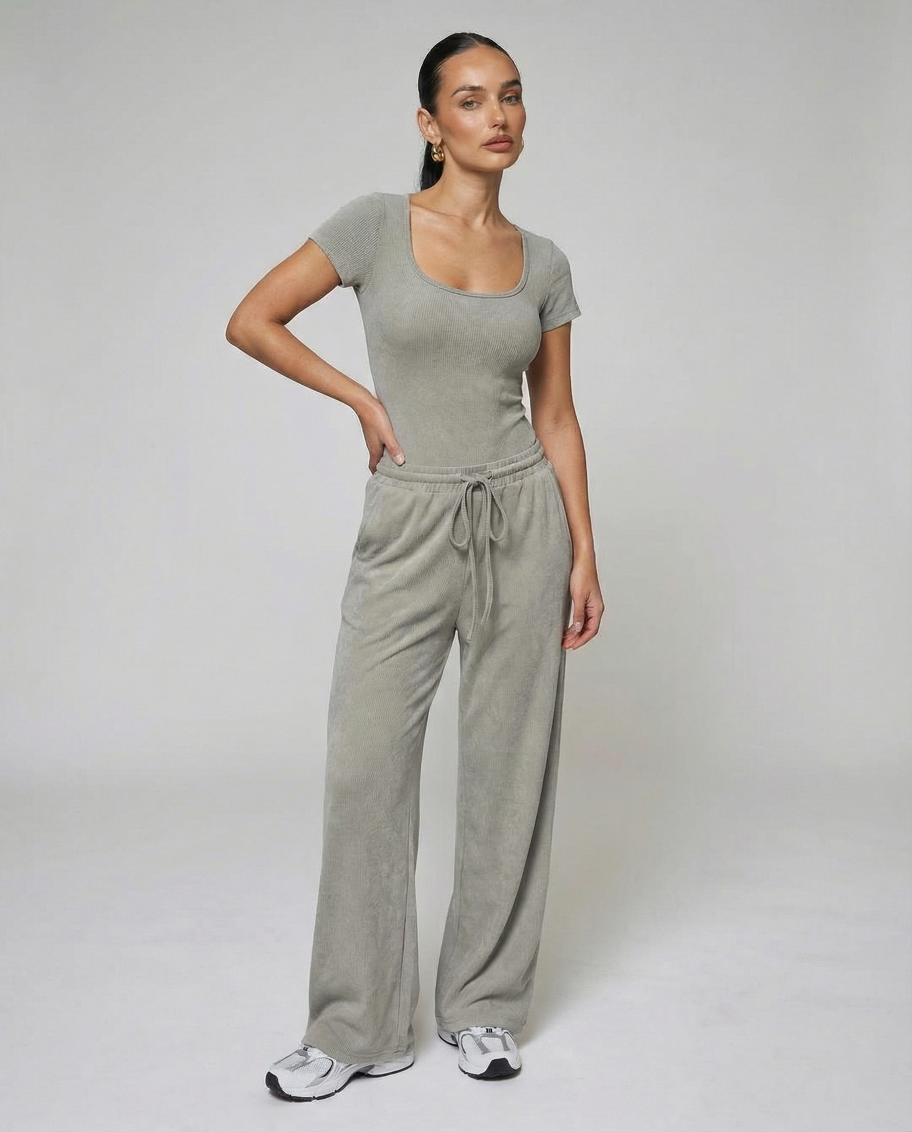 Loren Ribbed Casual Two-Piece Set