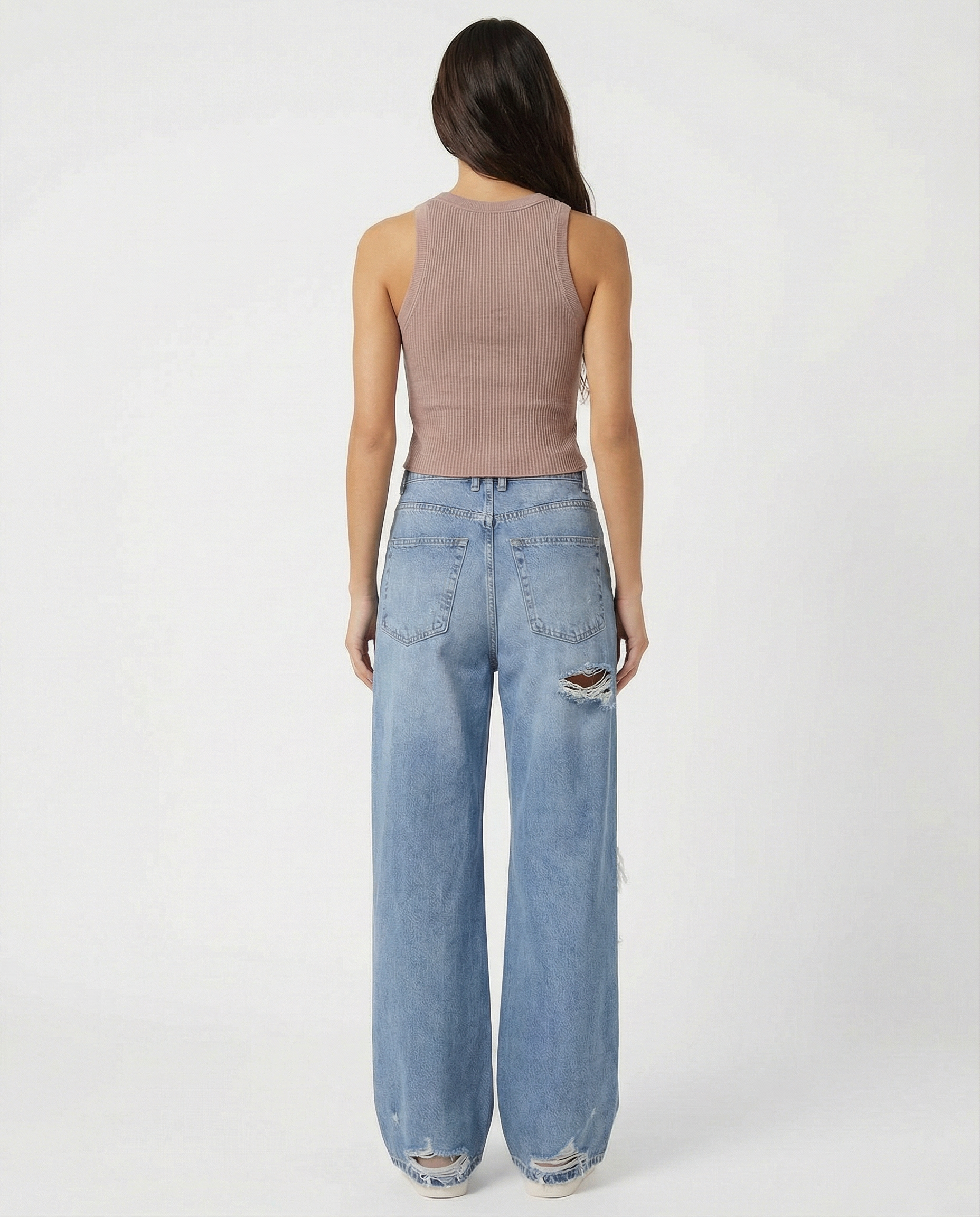 Auden Ripped Straight-Leg Jeans