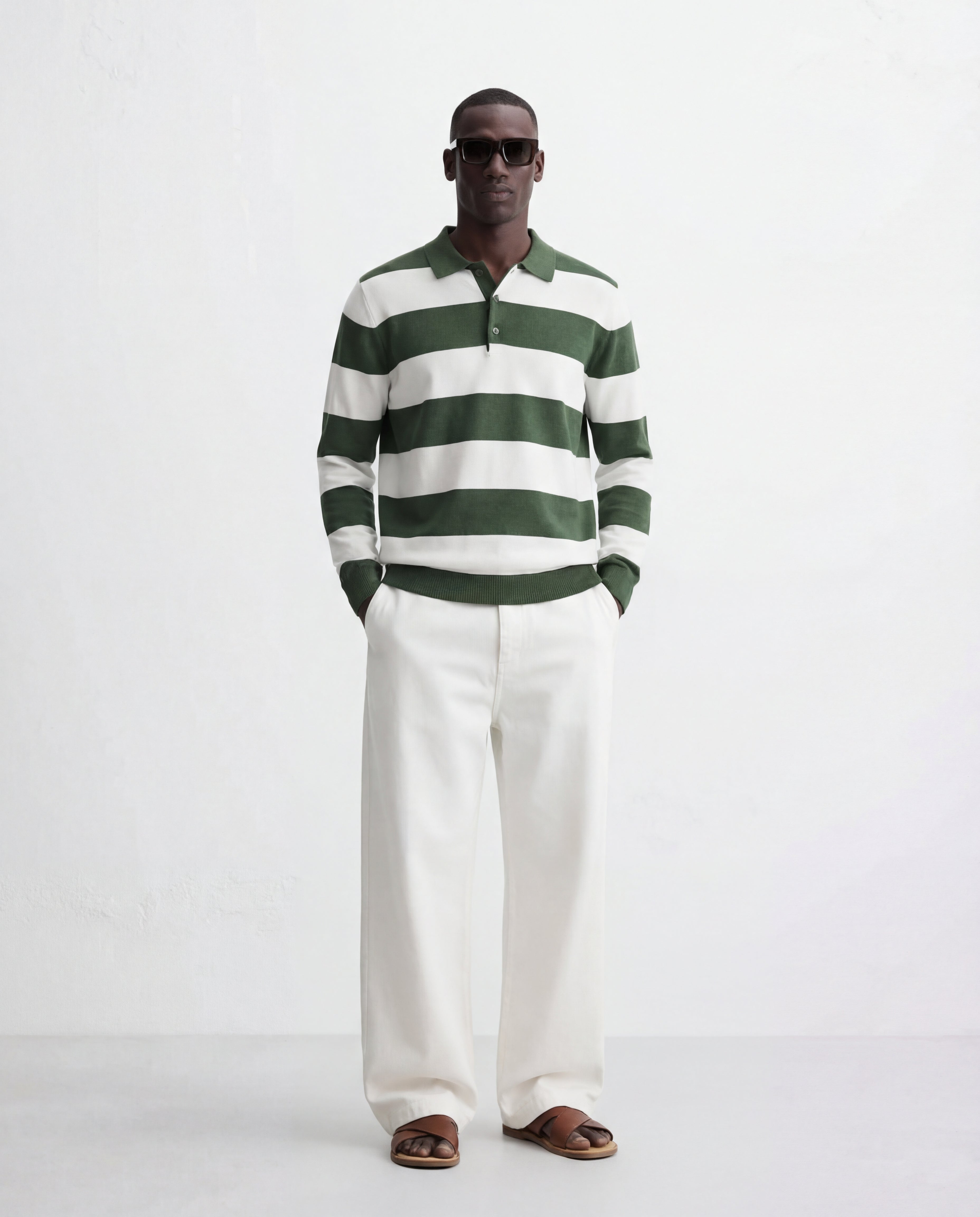 Dexter Striped Polo Knit Jumper