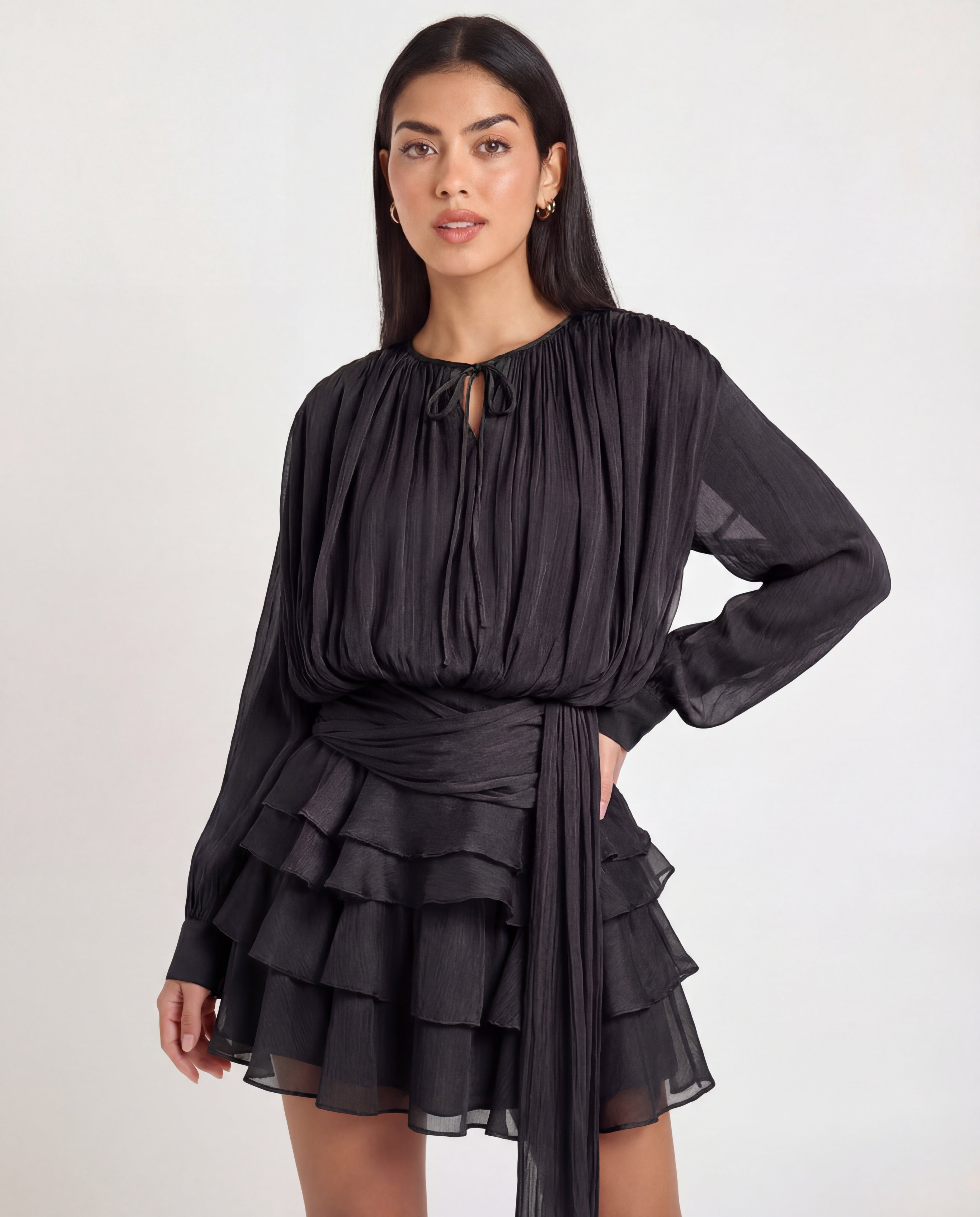 Elowen Fully Pleated Ruffled Mini Dress